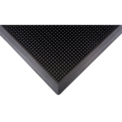 Tapis d'entr&eacute;e ext&eacute;rieure, Caoutchouc, Grattoir Type, Motif Textur&eacute;, 2' x 2-2/3', Noir Cintas