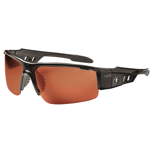 Lunettes de s&eacute;curit&eacute; Skullerz Dagr, Lentille Cuivre, Anti-&eacute;gratignures/Polaris&eacute;, ANSI Z87+/R&eacute;pond ou surpasse la norme CSA Z94.3 Cintas