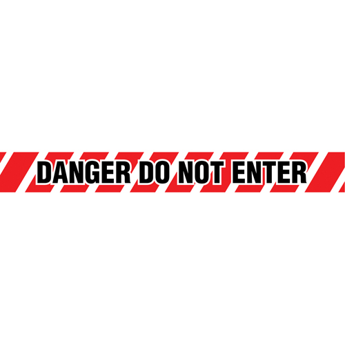 Barricade Tape, English, 3" W x 1000' L, 2 mils, Black on Red Cintas