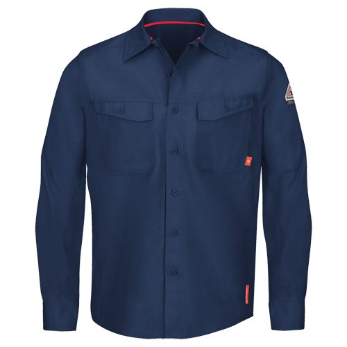 IQ Endurance&reg; Men's Work Shirts, Small, Navy Blue Cintas