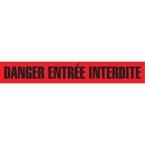 Rubans pour barricades, Français, 3" la x 1000' lo, 3 mils, Noir/rouge Cintas