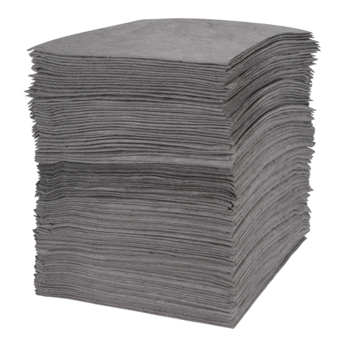 Feuilles absorbantes souffl&eacute;es de premi&egrave;re qualit&eacute;, Universel, 15" x 18", 30 gal. d'absorption Cintas