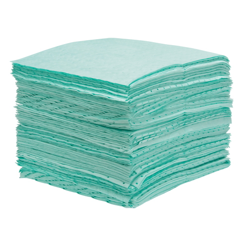 Feuilles absorbantes li&eacute;es de premi&egrave;re qualit&eacute;, Mati&egrave;res dangereuses, 15" x 18", 25 gal. d'absorption Cintas