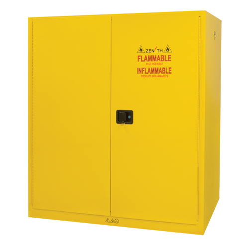 Armoire pour entreposage de barils &agrave; la verticale, Capacit&eacute; de 110 gal. US, 2 barils, Jaune Cintas