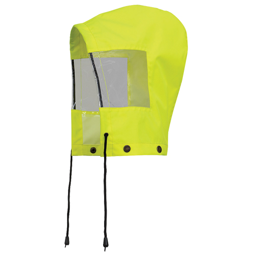 6037H Hood for Traffic Control Waterproof Safety Jacket, High Visibility Lime-Yellow, Polyester Cintas