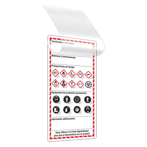 &eacute;tiquettes auto-plastifiantes pour le milieu de travail, Papier cartonn&eacute;, 3" la x 6" h, Français Cintas