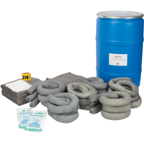 Trousse de lutte contre les d&eacute;versements de premi&egrave;re qualit&eacute;, Universel, Baril, Absorbance de 55 gal. US Cintas