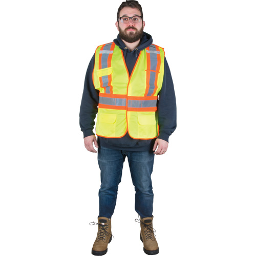 Veste d'arpenteur r&eacute;sistante aux flammes, Jaune lime haute visibilit&eacute;, Moyen, Polyester Cintas