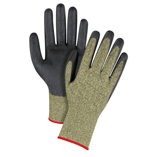Black & Yellow Seamless Stretch Cut-Resistant Gloves, Size Small/7, 13 Gauge, Foam Nitrile Coated, Aramid Shell, ASTM ANSI Level A6 Cintas