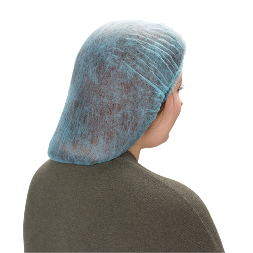 Pleated Bouffant Cap, Polypropylene, 21", Blue Cintas