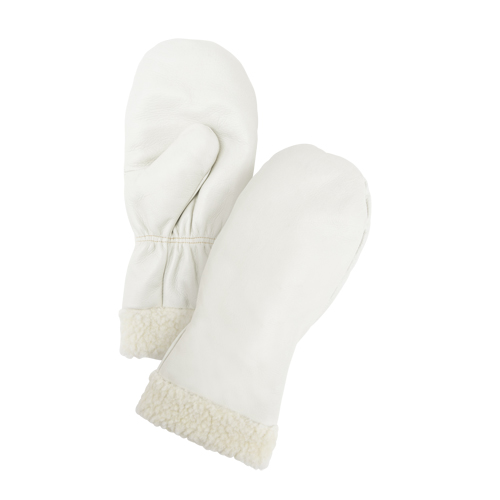 Mitaines d'hiver en cuir fleur de premi&egrave;re qualit&eacute; doubl&eacute;es de boa, Taille Grand, Mitaine Cintas