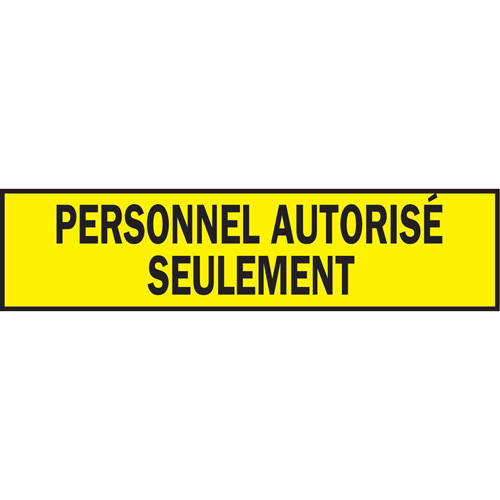 Ruban de signalisation pour barricade, Français, 3" la x 200' lo, 3,5 mils, Noir sur jaune Cintas