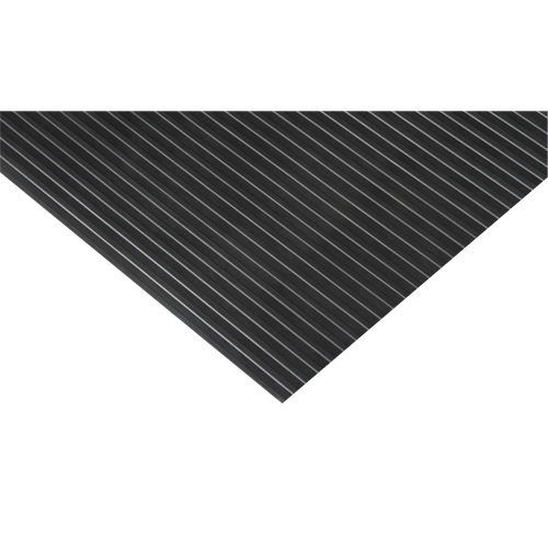 Tapis &agrave; nervures larges, Couloir, 3' x pi lin. x 1/8", Noir Cintas
