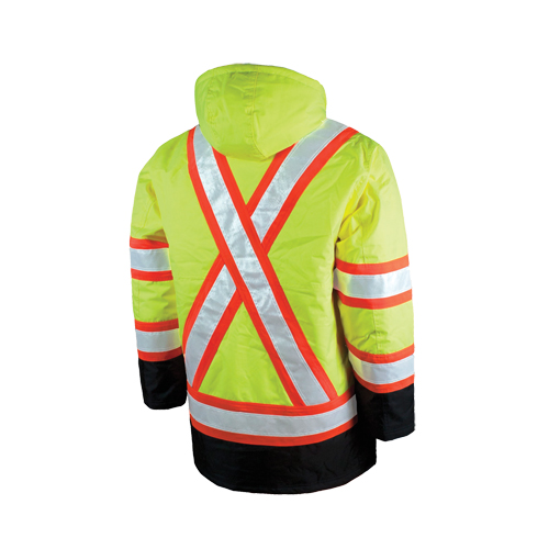 Lined Safety Parka, High Visibility Lime-Yellow, Large Cintas