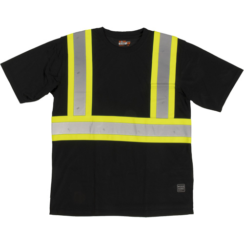 T-shirt de s&eacute;curit&eacute; avec poche &agrave; manches courtes, Polyester, Grand, Noir Cintas