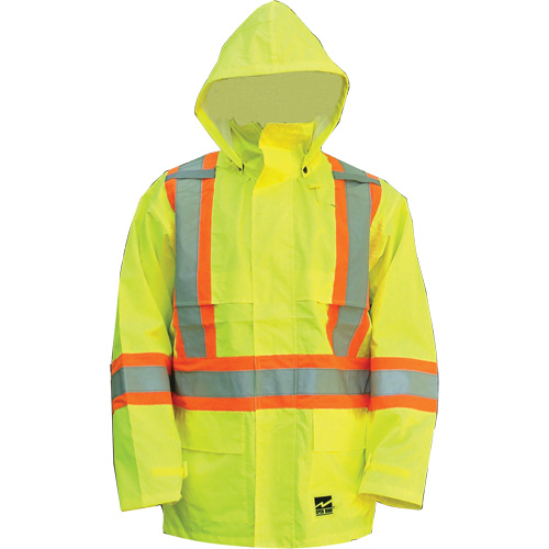 Manteau Open Road, Polyester/Polyur&eacute;thane, Jaune lime haute visibilit&eacute;, Petit Cintas