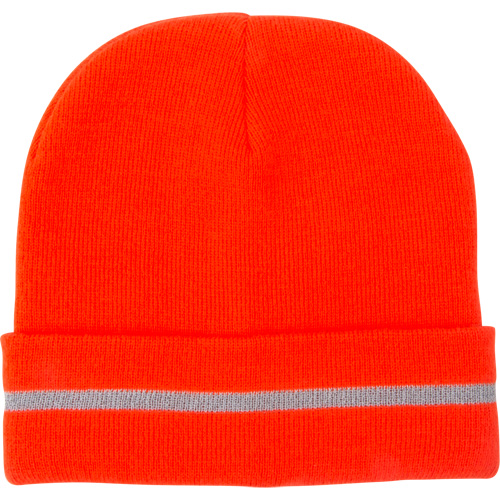 Bonnet en tricot haute visibilit&eacute; avec bande r&eacute;fl&eacute;chissante, Orange haute visibilit&eacute;, Acrylique Cintas