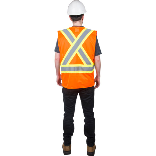 Veste de s&eacute;curit&eacute; pour la circulation, Orange haute visibilit&eacute;, Moyen, Polyester Cintas