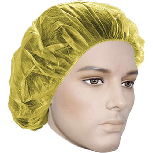 Bouffant Caps, Polypropylene, 24", Yellow Cintas