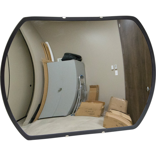 Miroir convexe rectangulaire/rond avec support, 12" h x 18" la, Int&eacute;rieur/Ext&eacute;rieur Cintas