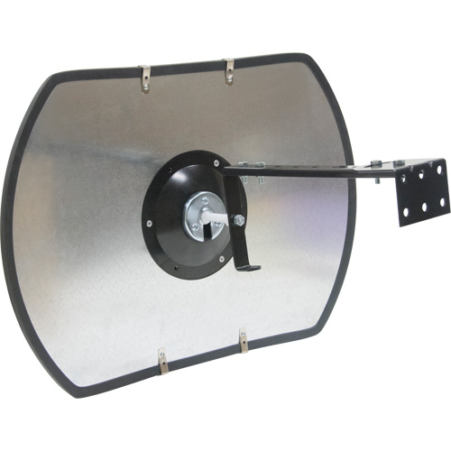 Miroir convexe rectangulaire/rond avec support, 18" h x 26" la, Int&eacute;rieur/Ext&eacute;rieur Cintas