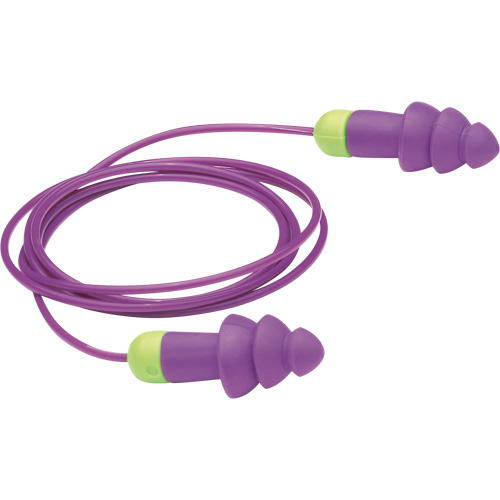 Bouchons d'oreilles r&eacute;utilisables Rockets, Avec cordon, Vrac - Sac en poly, 27 dB NRR, Taille unique Cintas