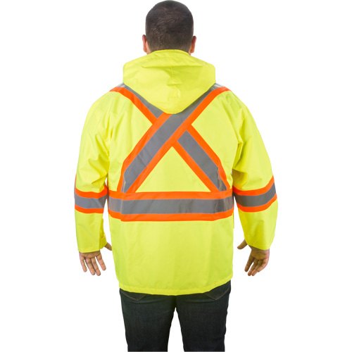 RZ1000 Rain Jacket, Polyester, Small, High Visibility Lime-Yellow Cintas