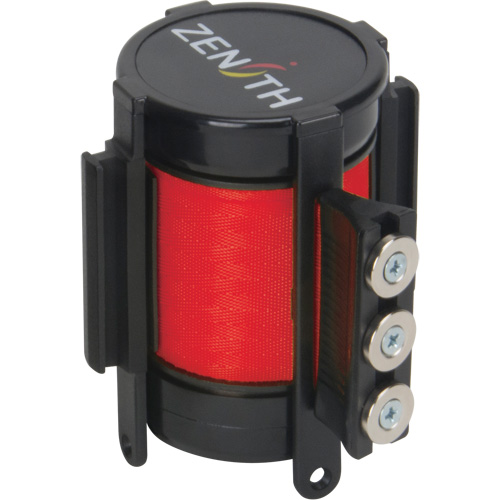 Cassette de ruban magn&eacute;tique pour barri&egrave;re de contr&ocirc;le des foules personnalis&eacute;e, 12', Ruban Rouge Cintas