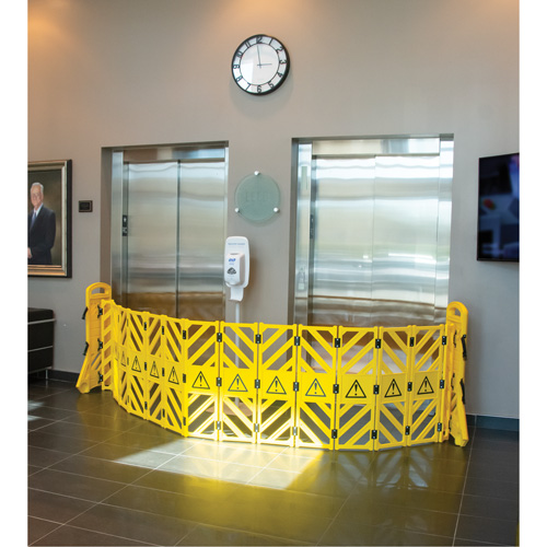 Portable Mobile Barrier, 40" H x 13' L, Yellow Cintas