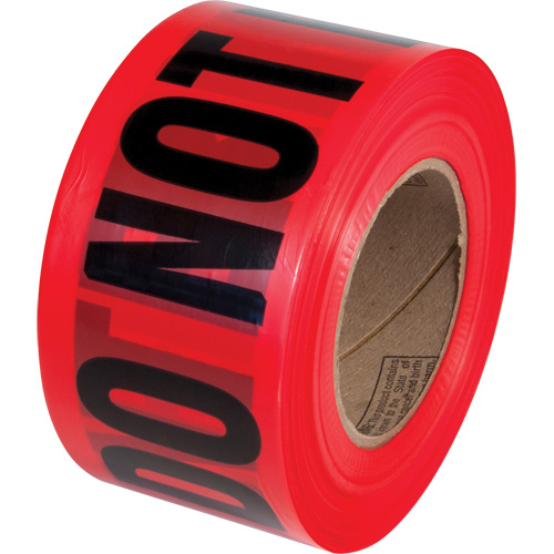 PrimeGuard "Danger Do Not Enter" Barricade Tape, English, 3" W x 1000' L, Black on Red Cintas