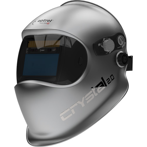 Crystal 2.0 Auto Darkening Welding Helmet, 3.94" L x 1.97" W View Area, 2/4 - 12 Shade Range, Silver Cintas