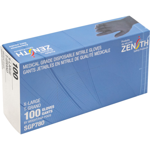 Puncture-Resistant Medical-Grade Disposable Gloves, X-Large, Nitrile, 5-mil, Powder-Free, Black, Class 2 Cintas