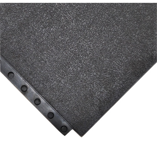 24/Seven&reg; Locksafe&reg; Anti-Fatigue Mat, Smooth, 3' x 3' x 5/8", Black, Natural Rubber Cintas