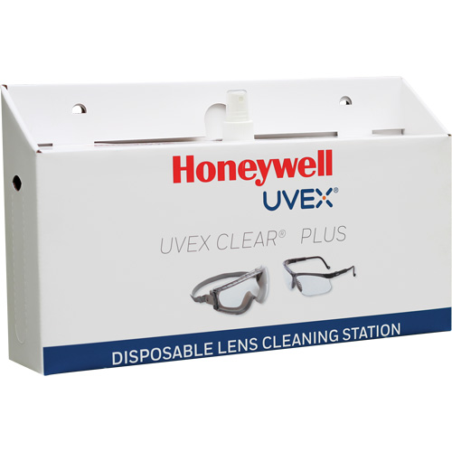 Uvex&reg; Clear&reg; Plus Disposable Lens Cleaning Station, Cardboard, 16" L x 3.19" D x 9.25" H Cintas