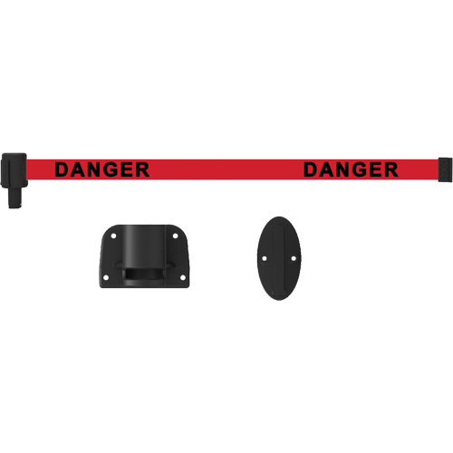 Plus Wall Mount Barrier System, Plastic, Screw Mount, 15', Red Tape Cintas