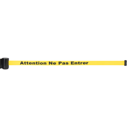 Wall Mount Barrier with Magnetic Tape, Steel, Screw Mount, 7', Yellow Tape Cintas