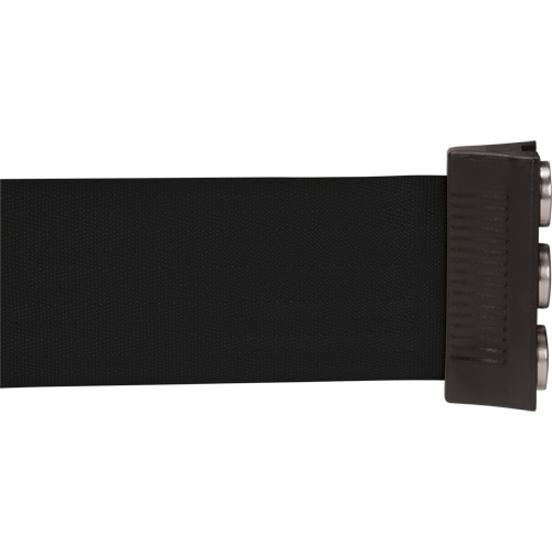 Wall Mount Barrier with Magnetic Tape, Steel, Screw Mount, 12', Black Tape Cintas