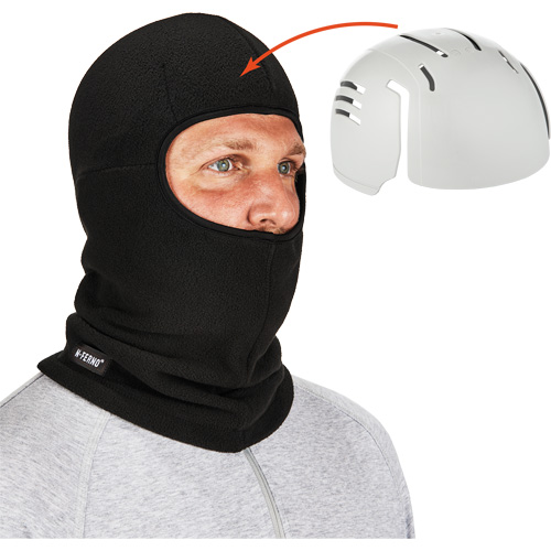 Passe-montagne avec fermeture &agrave; glissi&egrave;re et casque antichoc &agrave; ins&eacute;rer N-Ferno, Molleton/Polyester, Noir Cintas