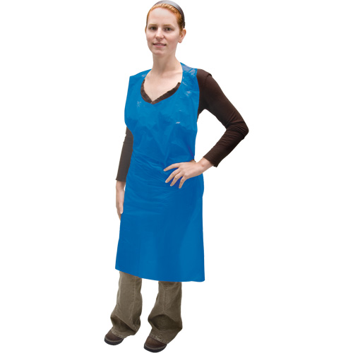 Polyethylene Apron, Polyethylene, Blue, 35" W x 46" L Cintas