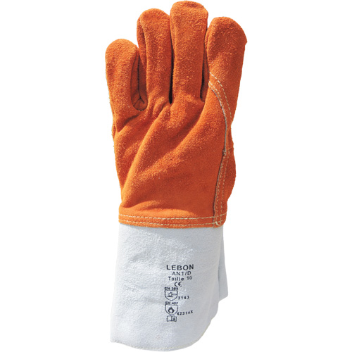 Lebon Heat Resistant Work Gloves, Leather, 10, Protects Up To 482° F (250° C) Cintas