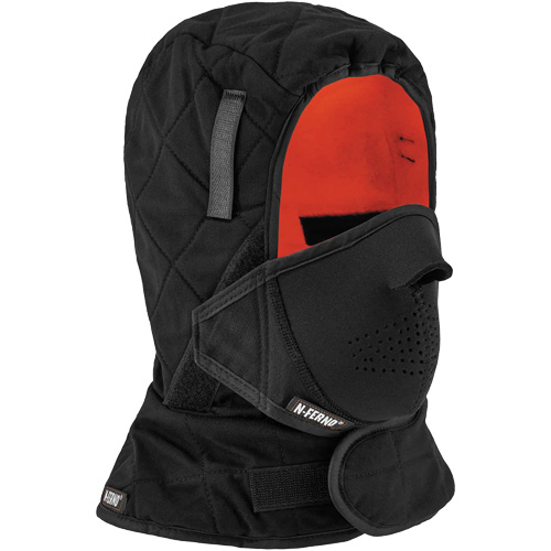 N-Ferno&reg; 3-Layer Winter Hard Hat Liner with Mouthpiece, Fleece Lining, One Size, Black Cintas
