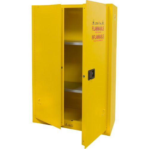 Flammable Storage Cabinet, 45 gal., 2 Door, 43" W x 65" H x 18" D Cintas