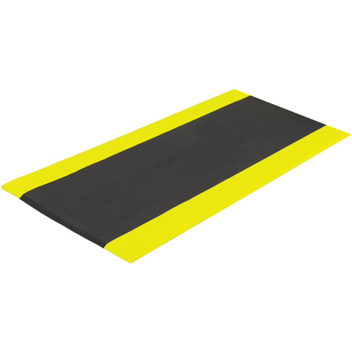 Tapis antifatigue Airsoft, Rugueux, 3' x 5' x 3/8", Noir/Jaune, &eacute;ponge en PVC Cintas