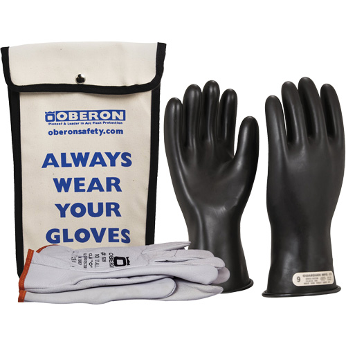 Ensemble de gants en caoutchouc pour l'&eacute;lectricit&eacute; de classe 0, 10, 11" lo, 20 cal/cm², NFPA 70E Cintas