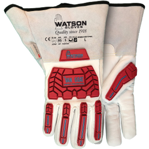 Gants en cuir de ch&egrave;vre Van 9549TPR, Moyen, Paume en Ch&egrave;vre, Poignet Manchette Cintas