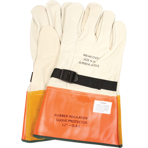 Leather Protector Gloves with Strap, Size 8, 12" L Cintas