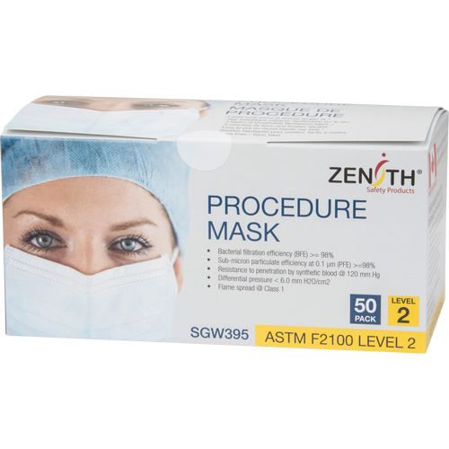 Disposable Procedure Face Masks, ASTM F2100 Level 2, Class 1 Cintas