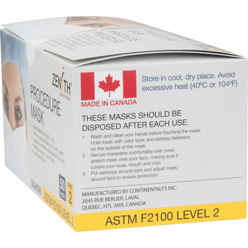 Disposable Procedure Face Masks, ASTM F2100 Level 2, Class 1 Cintas