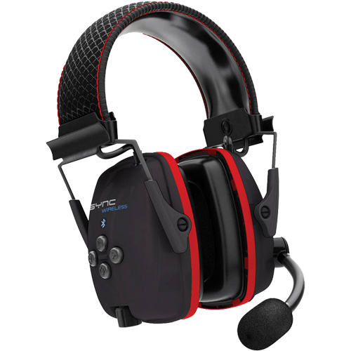 Wireless Hearing Protector Earmuffs with Bluetooth&reg; Audio, Headband Style, 25 dB Cintas