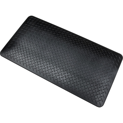 Anti-Fatigue Matting, Diamond, 1-2/3' x 3-1/4' x 3/4", Black, Polyurethane Cintas